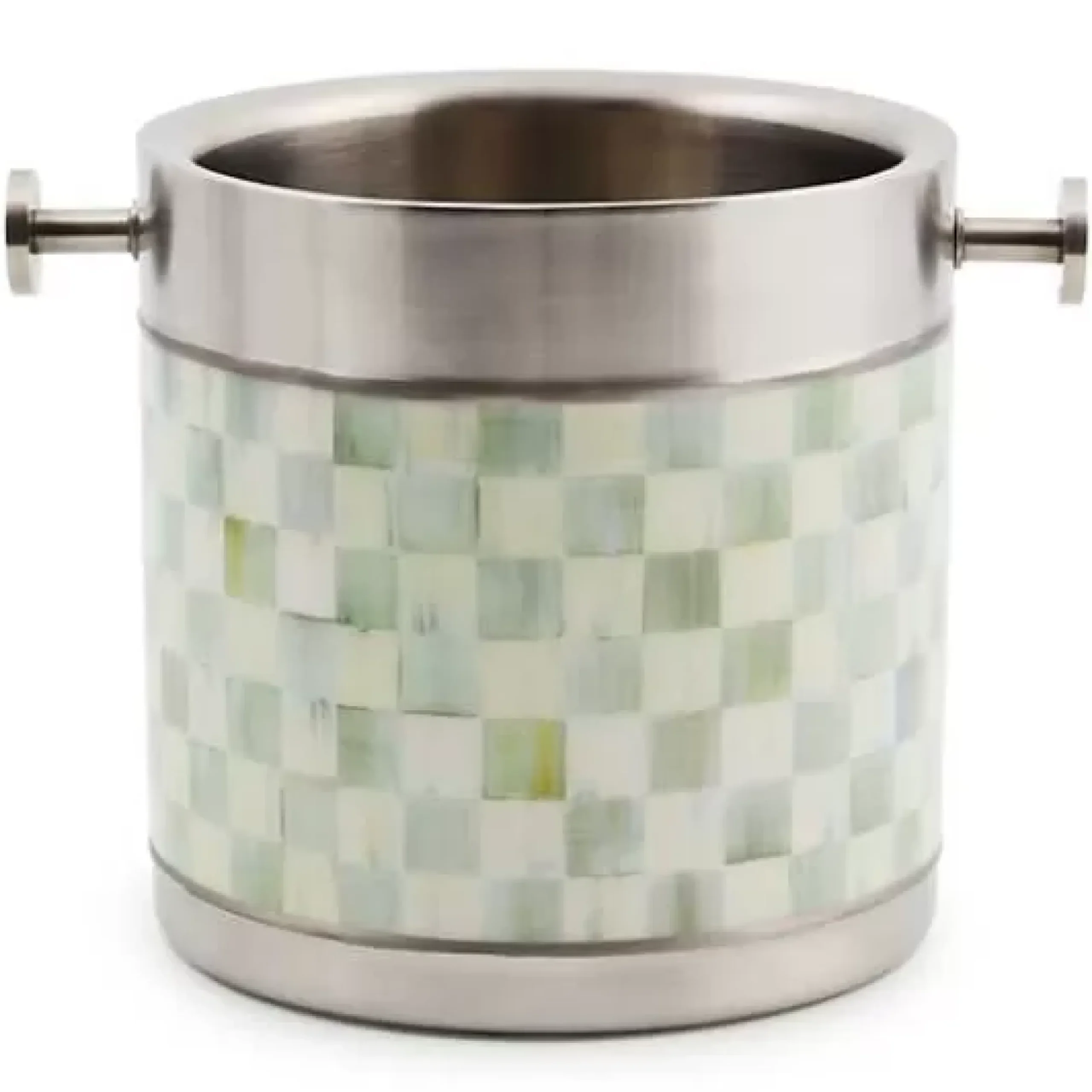 MacKenzie-Childs Sterling Check 3260 Ice Bucket< Fall Entertaining|Bar Entertaining
