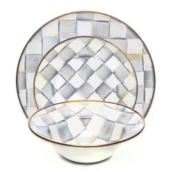MacKenzie-Childs Sterling Check 3 Piece Place Setting< Kitchen & Dining Sets|Dinnerware & Flatware