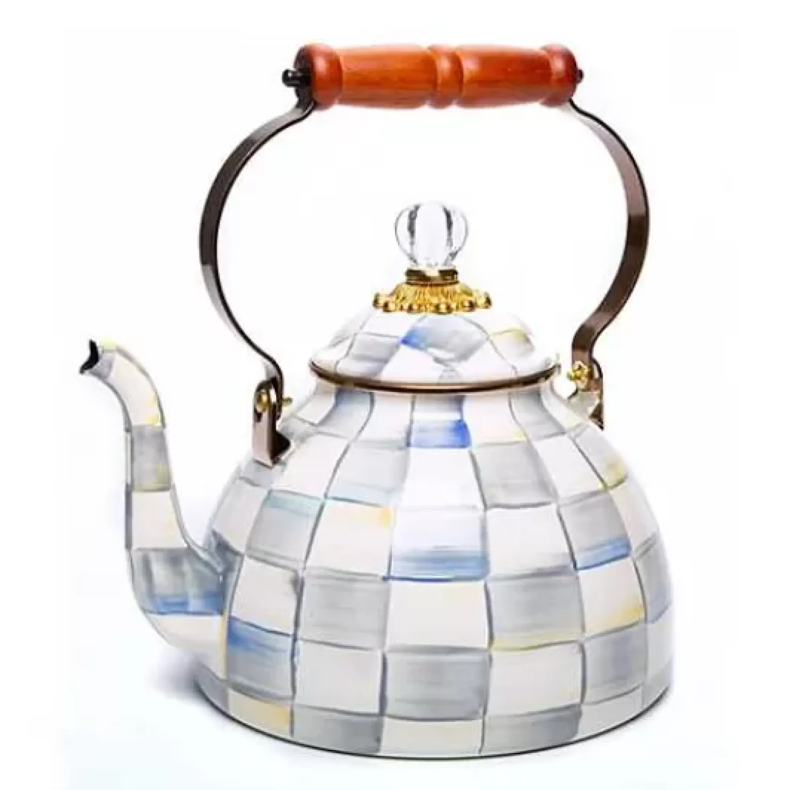 MacKenzie-Childs Sterling Check 3 Quart Tea Kettle< Fall Entertaining|Tea Kettles