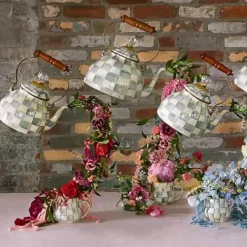 MacKenzie-Childs Sterling Check 3 Quart Tea Kettle< Fall Entertaining|Tea Kettles