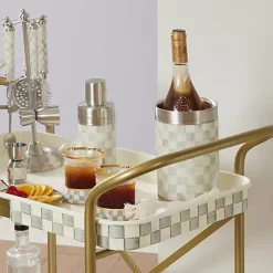 MacKenzie-Childs Sterling Check 3260 Wine Cooler< Fall Entertaining|Bar Entertaining