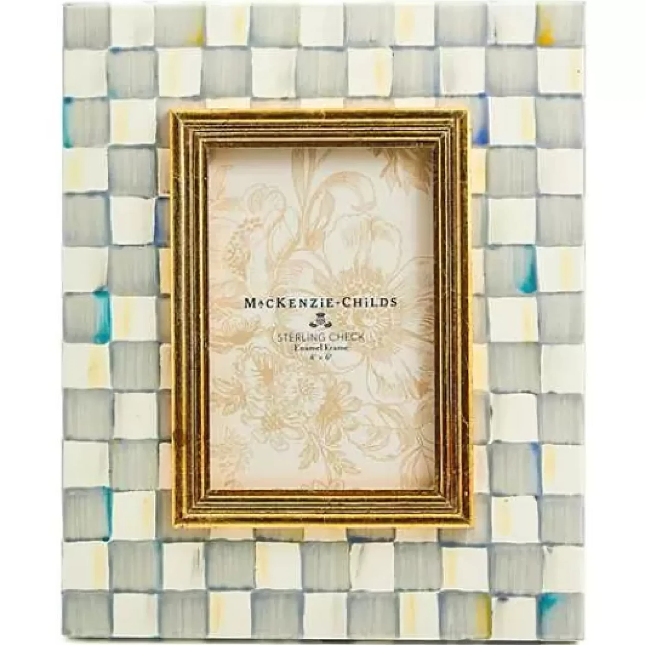 MacKenzie-Childs Sterling Check 4 x 6 Frame< Room Accents