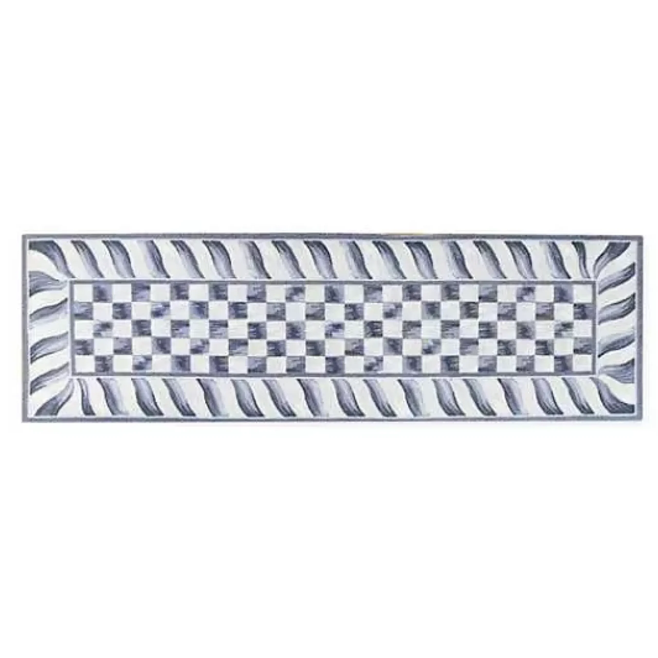 MacKenzie-Childs Sterling Check 2'6 x 8' Runner< Rugs