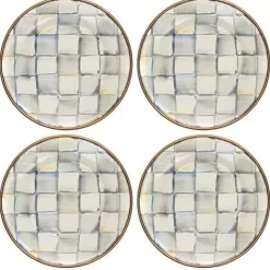 MacKenzie-Childs Sterling Check Appetizer Plates, Set of 4< Bar Entertaining|Serveware