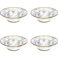 MacKenzie-Childs Sterling Check Breakfast Bowls, Set of 4< Kitchen & Dining Sets|Dinnerware & Flatware