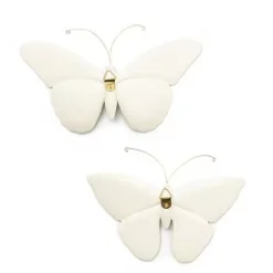 MacKenzie-Childs Sterling Check Butterfly Duo Wall Decor< Room Accents
