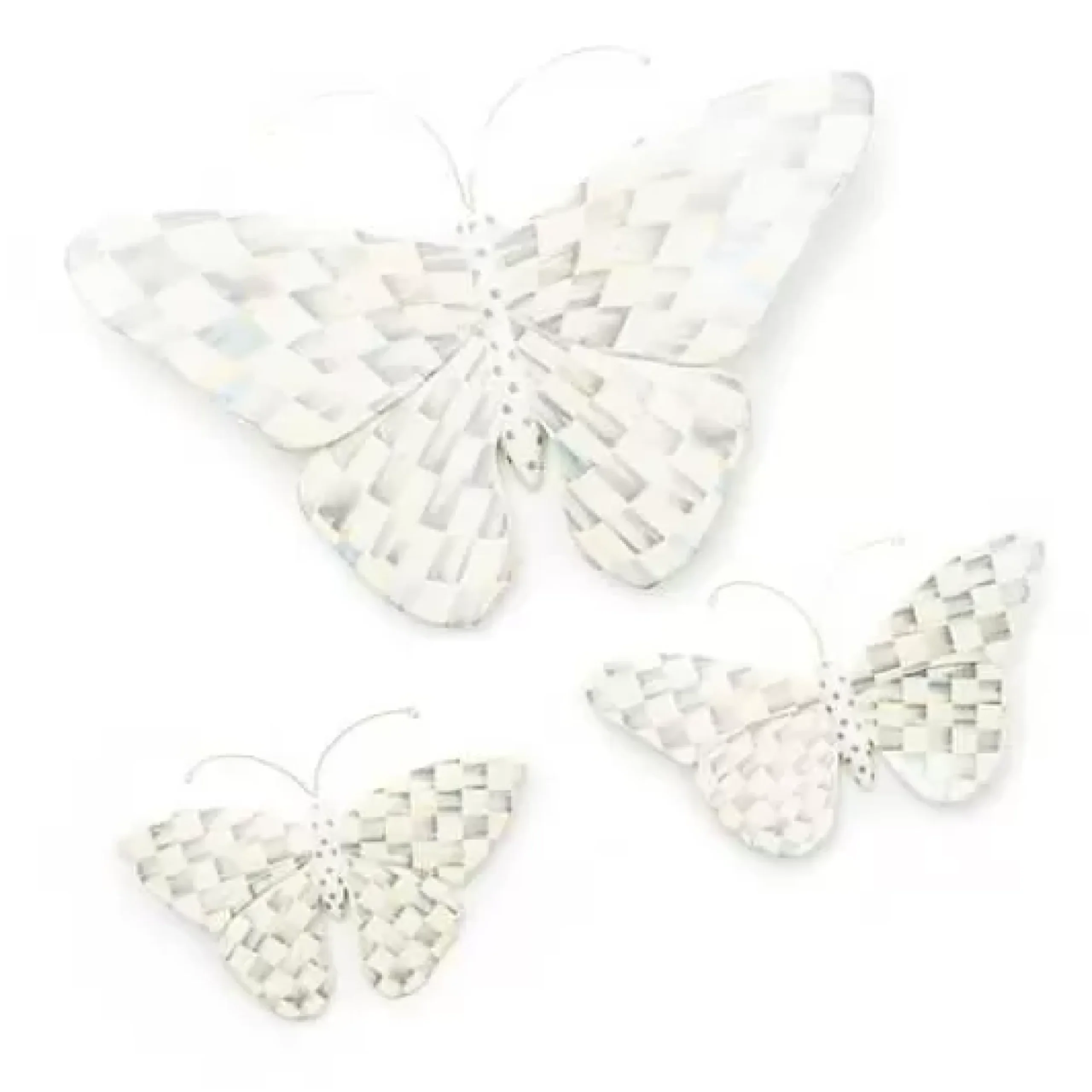 MacKenzie-Childs Sterling Check Butterfly Duo Wall Decor< Room Accents