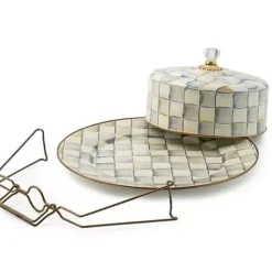 MacKenzie-Childs Sterling Check Cake Carrier< Kitchen Storage & Organization|Serveware