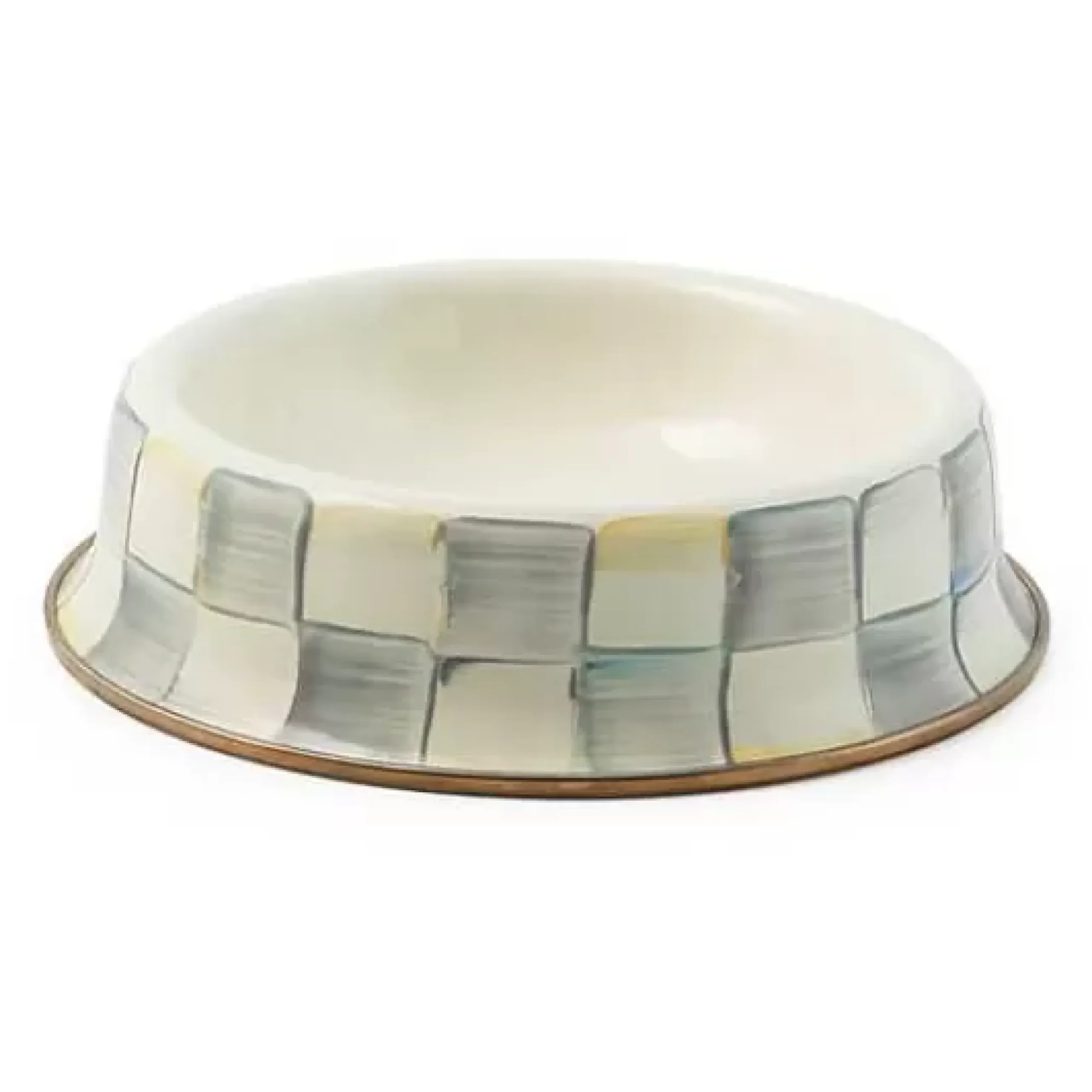 MacKenzie-Childs Sterling Check Cat Dish< Accessories