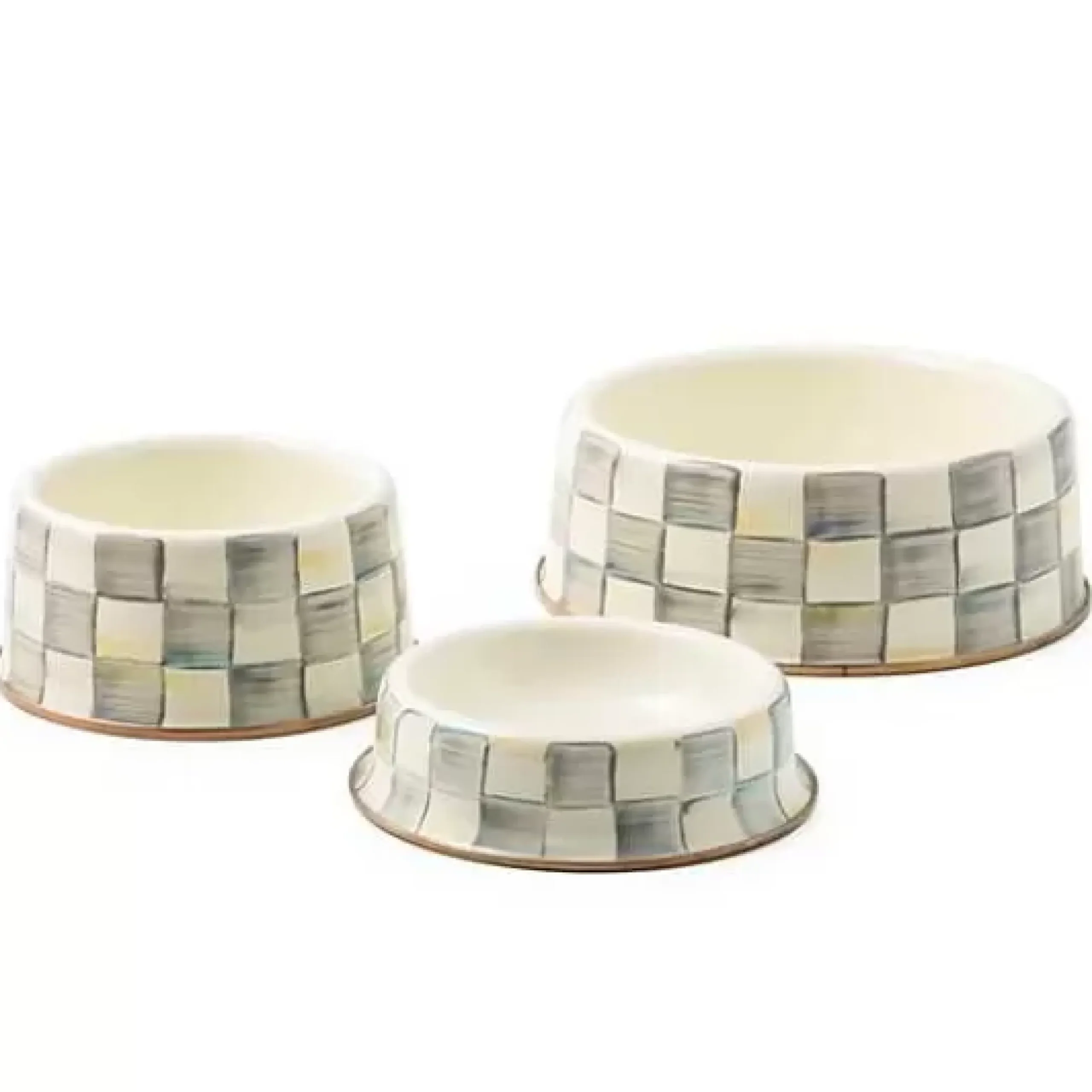 MacKenzie-Childs Sterling Check Cat Dish< Accessories