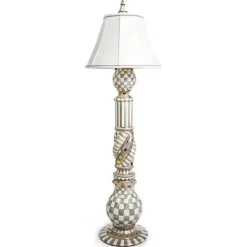 MacKenzie-Childs Sterling Check Ceramic Floor Lamp< Lighting
