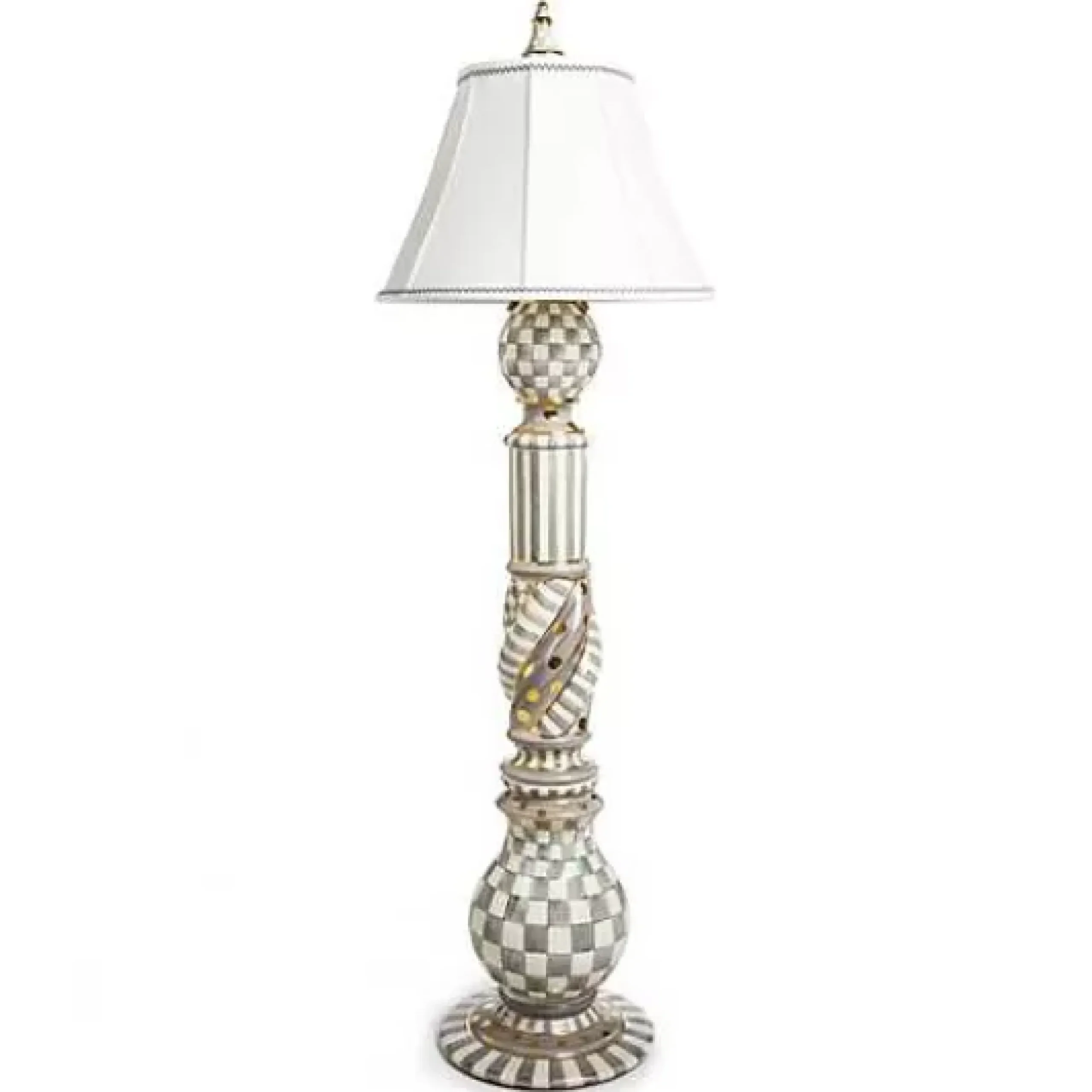 MacKenzie-Childs Sterling Check Ceramic Floor Lamp< Lighting