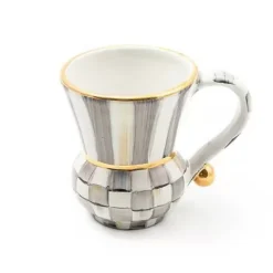 MacKenzie-Childs Sterling Check Ceramic Mug< The Coffee Shop|Drinkware