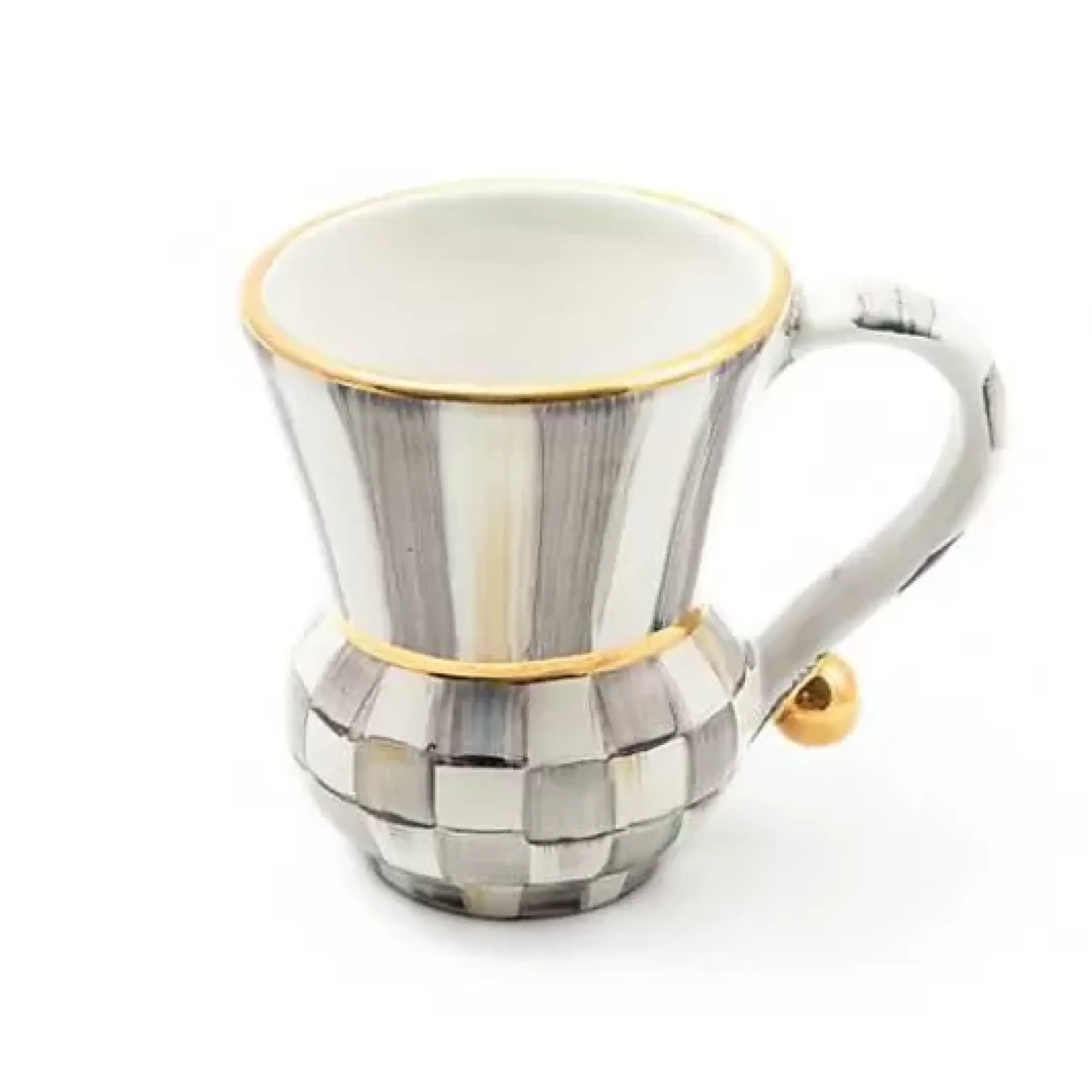 MacKenzie-Childs Sterling Check Ceramic Mug< The Coffee Shop|Drinkware