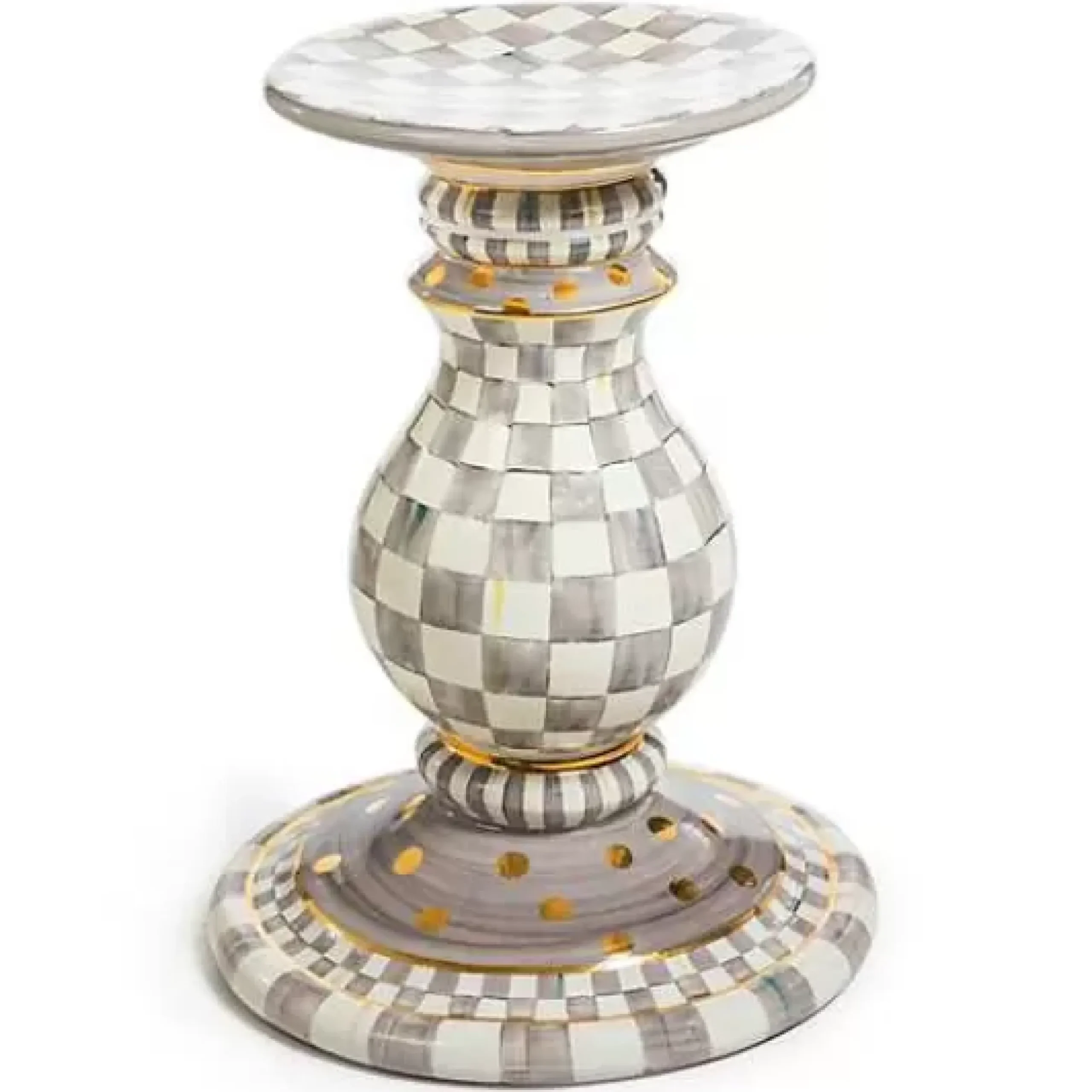 MacKenzie-Childs Sterling Check Ceramic Pedestal Table Base< Dining Room & Kitchen