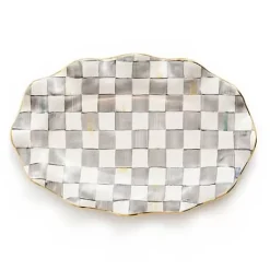 MacKenzie-Childs Sterling Check Ceramic Serving Platter< Serveware