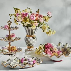 MacKenzie-Childs Sterling Check Ceramic Serving Platter< Serveware