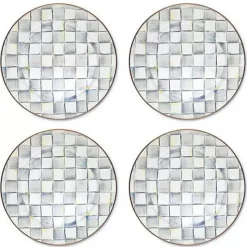 MacKenzie-Childs Sterling Check Chargers, Set of 4< Kitchen & Dining Sets|Fall Entertaining