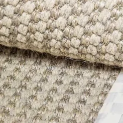 MacKenzie-Childs Sterling Check Chunky Sisal Wool Grey 2'6 x 9' Runner< Rugs