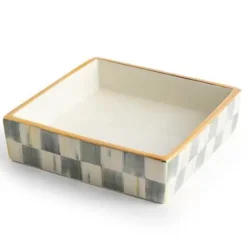 MacKenzie-Childs Sterling Check Cocktail Napkin Holder< Table Accessories|Kitchen Storage & Organization