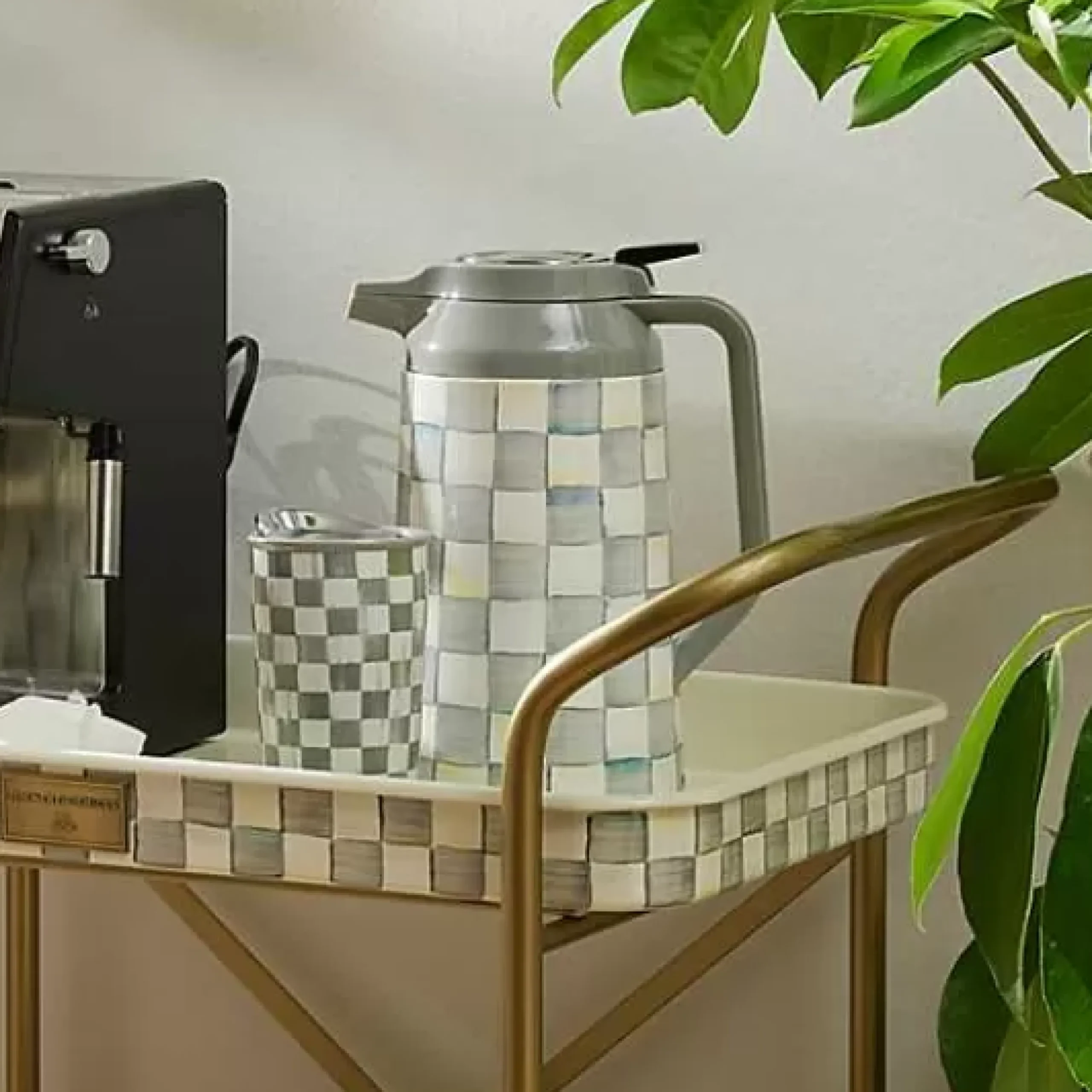 MacKenzie-Childs Sterling Check Coffee Carafe< The Coffee Shop|Serveware