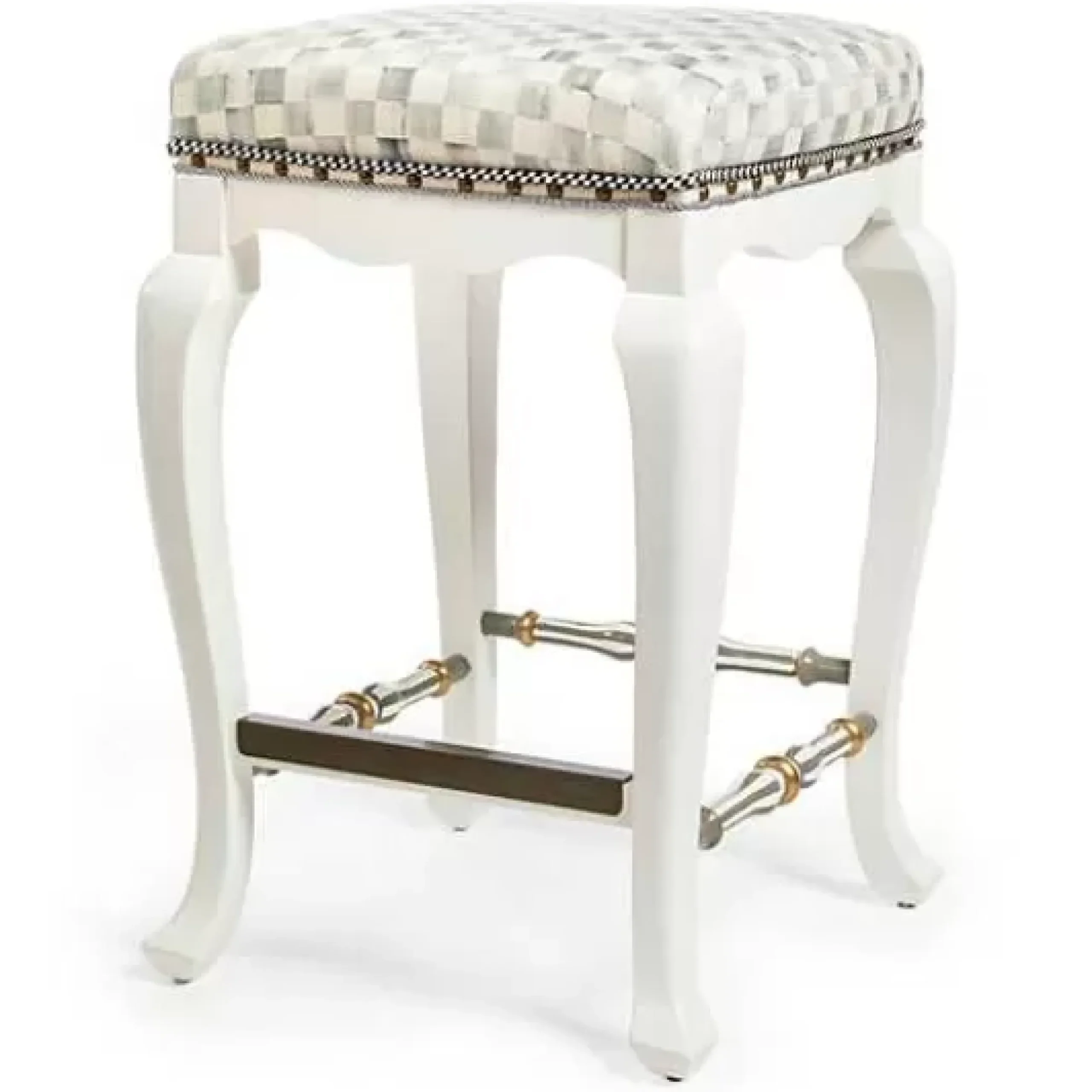 MacKenzie-Childs Sterling Check Counter Stool< Dining Room & Kitchen