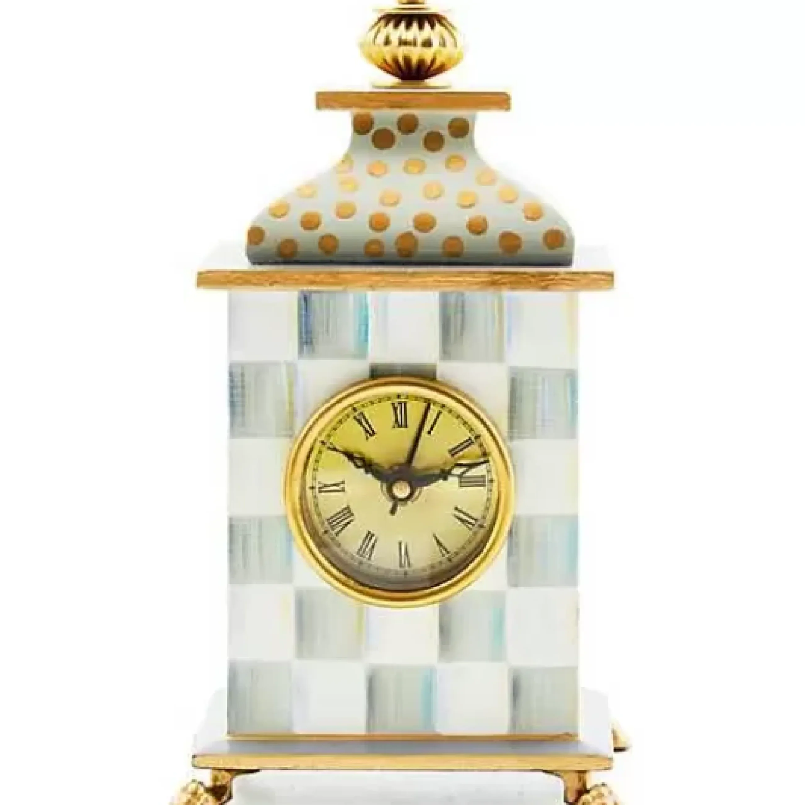 MacKenzie-Childs Sterling Check Desk Clock< Room Accents