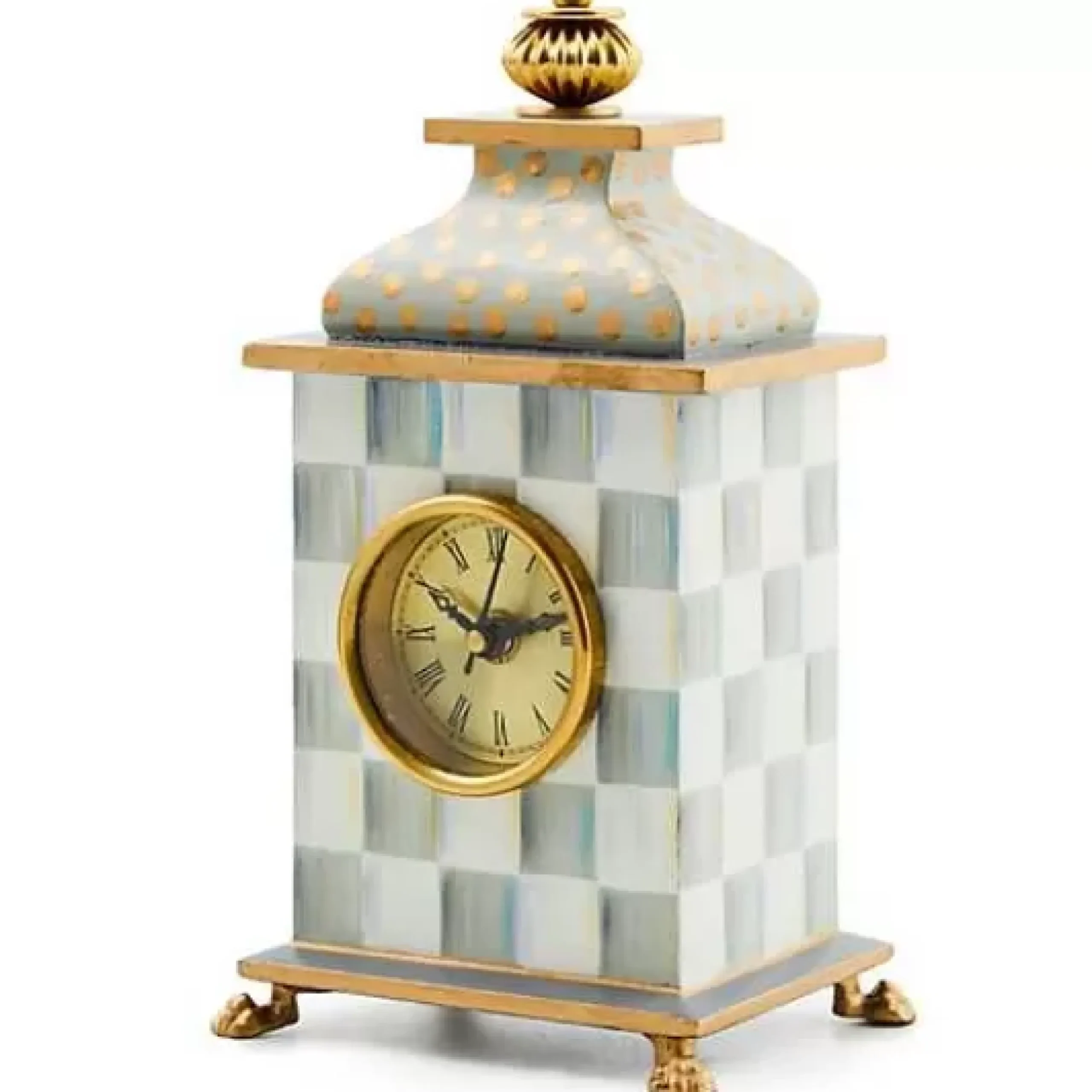 MacKenzie-Childs Sterling Check Desk Clock< Room Accents