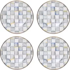 MacKenzie-Childs Sterling Check Dinner Plates, Set of 4< Kitchen & Dining Sets|Fall Entertaining