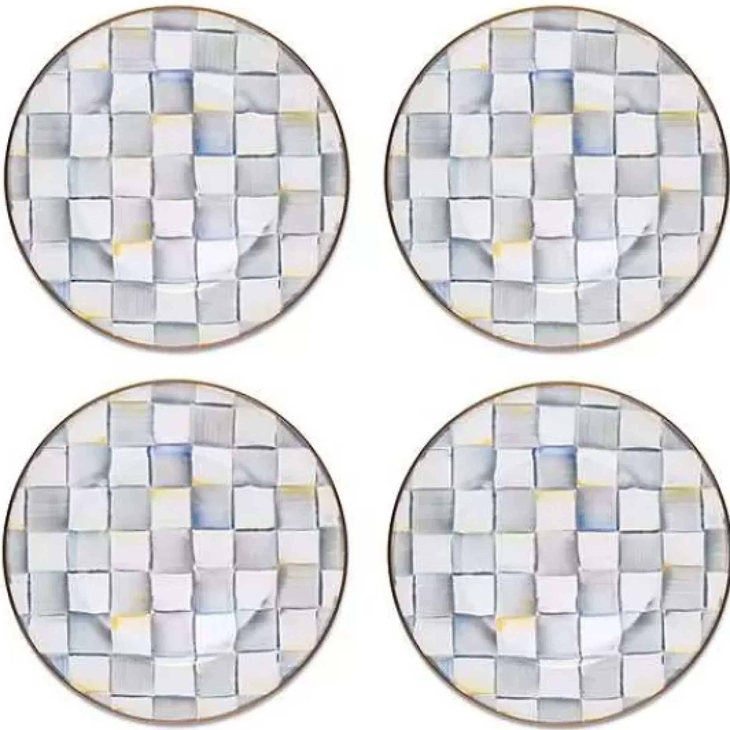 MacKenzie-Childs Sterling Check Dinner Plates, Set of 4< Kitchen & Dining Sets|Fall Entertaining