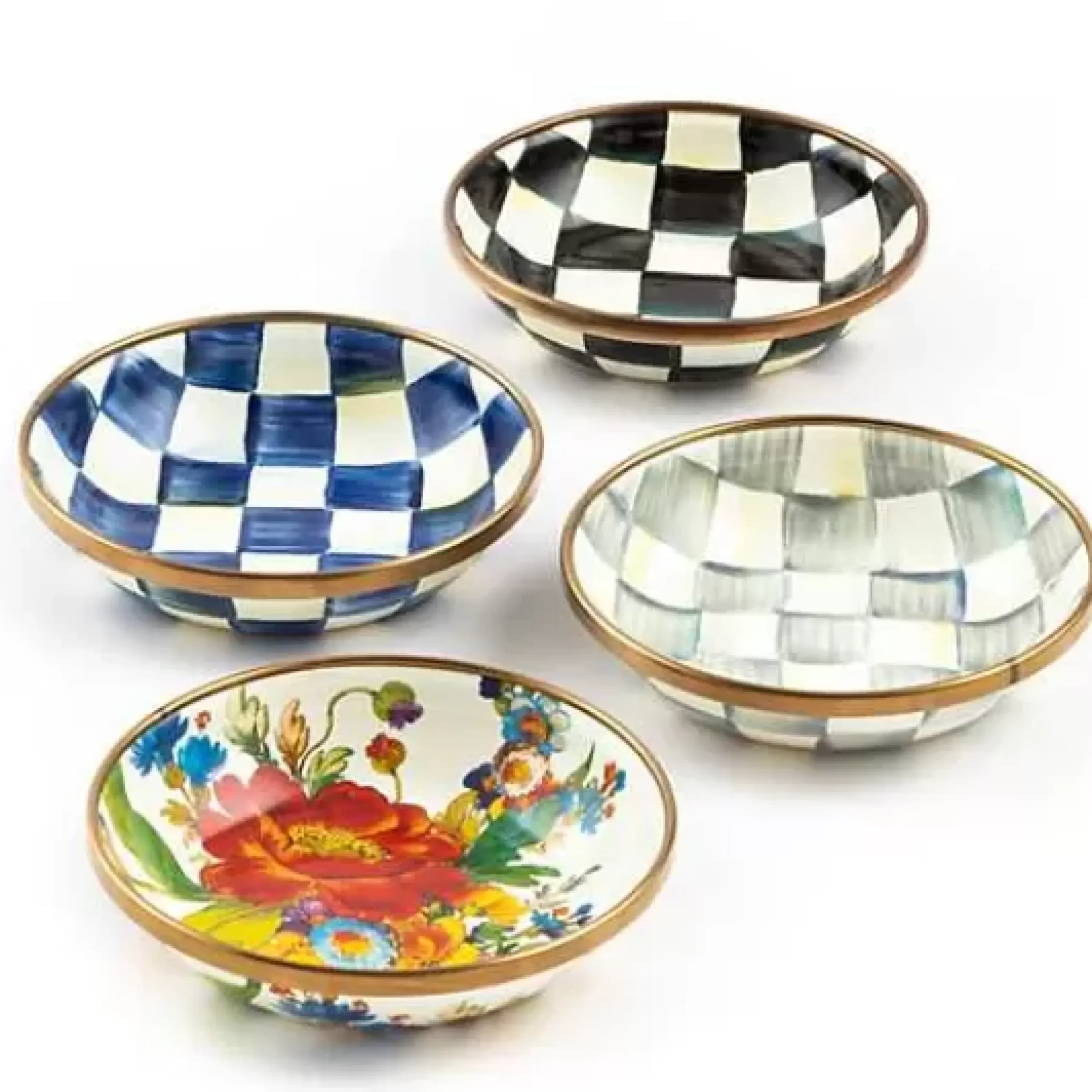 MacKenzie-Childs Sterling Check Dipping Bowl< Serveware