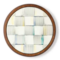 MacKenzie-Childs Sterling Check Enamel Coasters, Set of 4< Fall Entertaining|Table Accessories