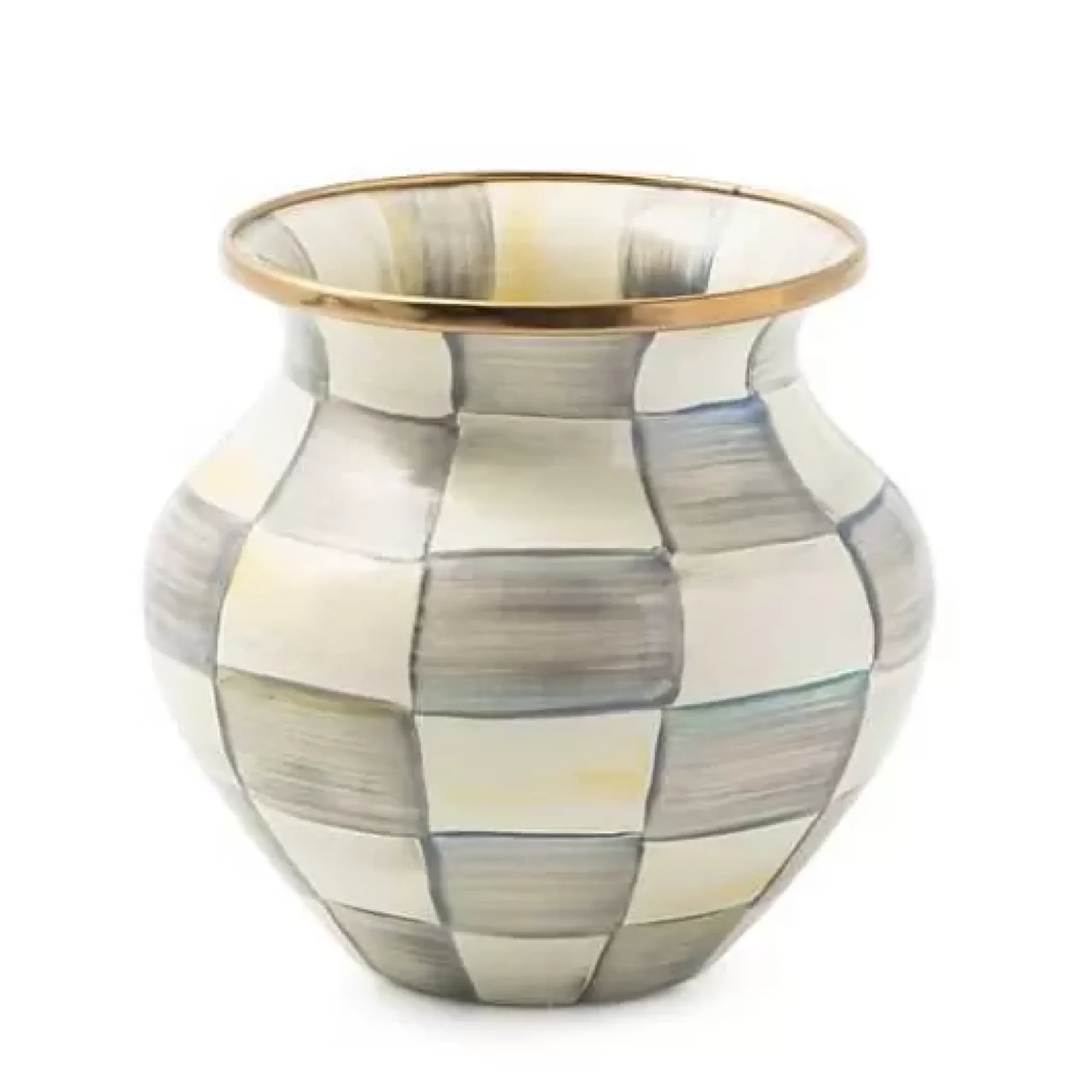 MacKenzie-Childs Sterling Check Enamel Vase< Spring|Greenery & Florals