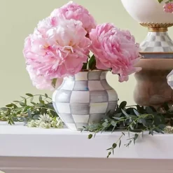 MacKenzie-Childs Sterling Check Enamel Vase< Spring|Greenery & Florals