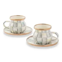 MacKenzie-Childs Sterling Check Espresso Cup Saucer Set< The Coffee Shop|Drinkware