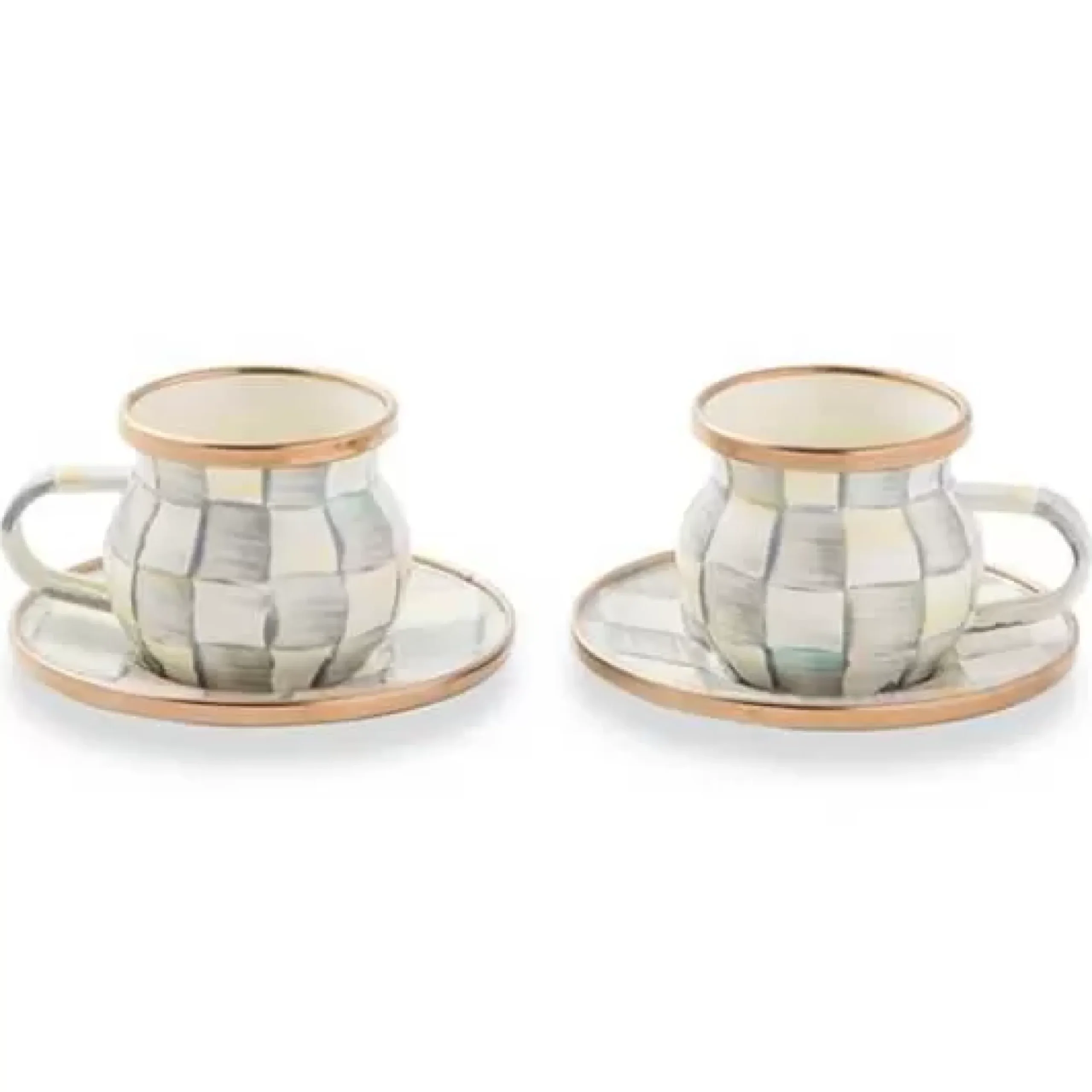 MacKenzie-Childs Sterling Check Espresso Cup Saucer Set< The Coffee Shop|Drinkware