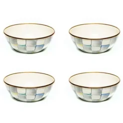 MacKenzie-Childs Sterling Check Everyday Bowls, Set of 4< Kitchen & Dining Sets|Fall Entertaining