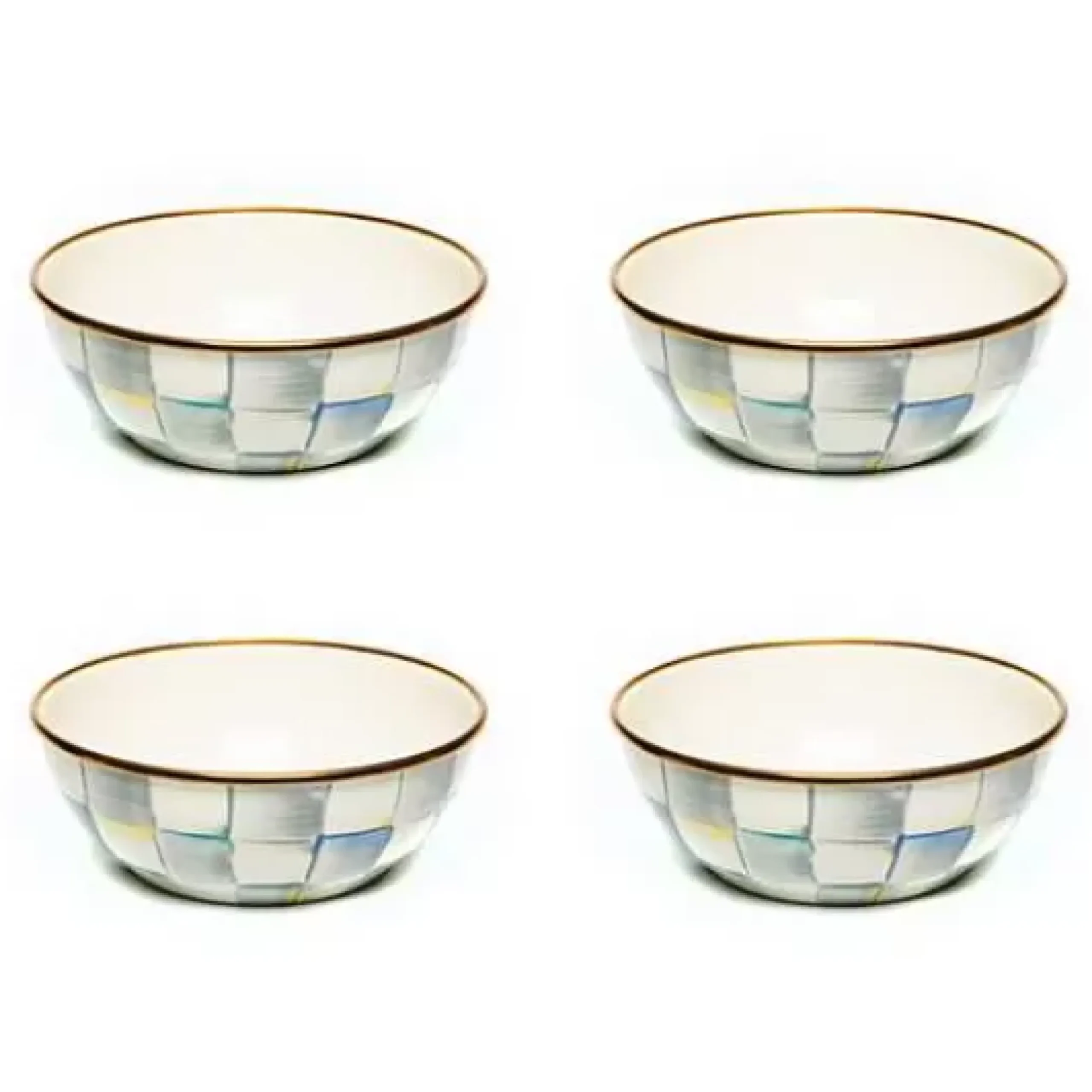 MacKenzie-Childs Sterling Check Everyday Bowls, Set of 4< Kitchen & Dining Sets|Fall Entertaining