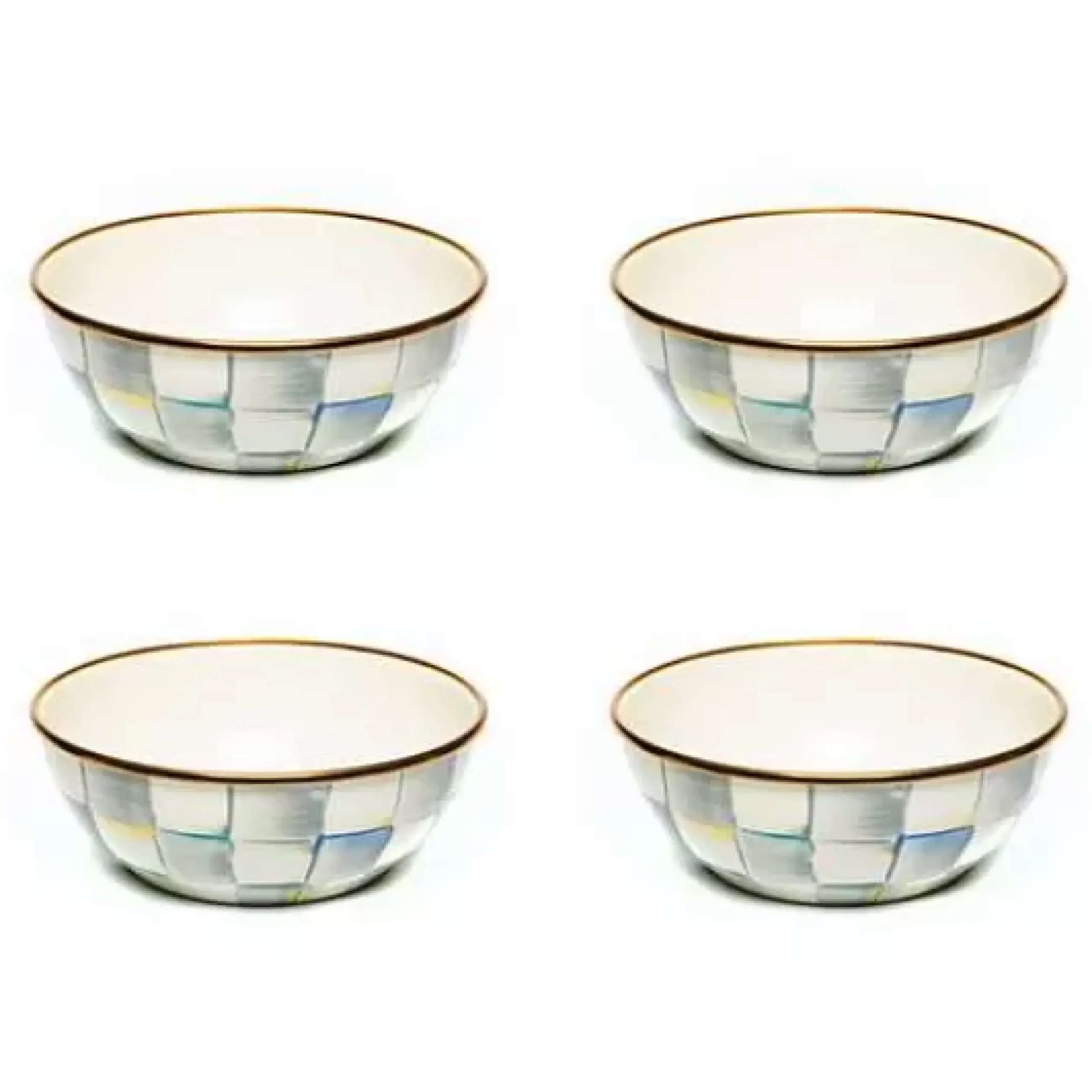 MacKenzie-Childs Sterling Check Everyday Bowls, Set of 4< Kitchen & Dining Sets|Fall Entertaining