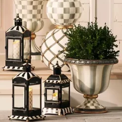 MacKenzie-Childs Sterling Check Flicker 9 Pillar Candle< Candles & Fragrances
