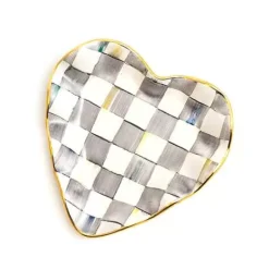 MacKenzie-Childs Sterling Check Fluted Heart Plate< Fall Entertaining|Bar Entertaining