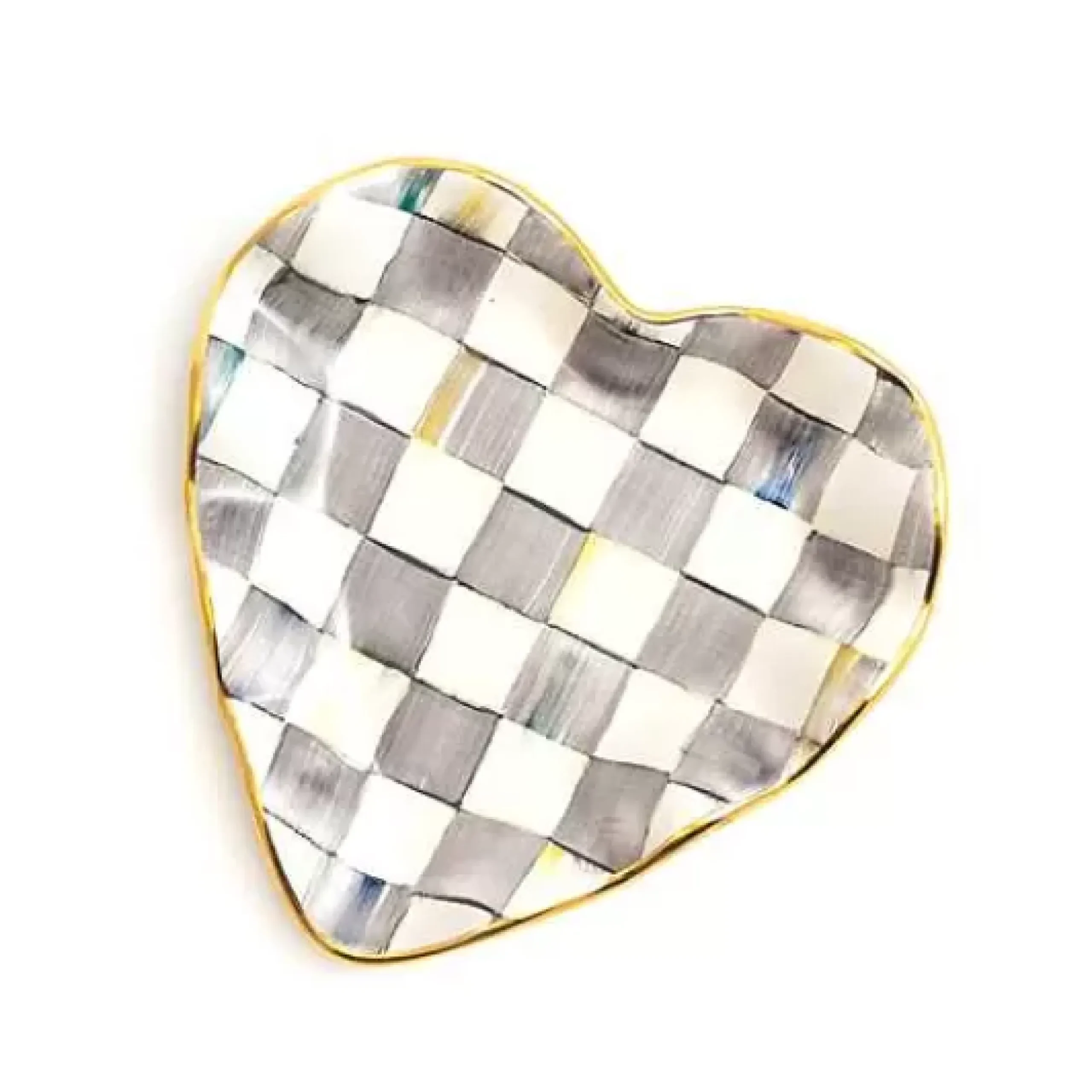 MacKenzie-Childs Sterling Check Fluted Heart Plate< Fall Entertaining|Bar Entertaining