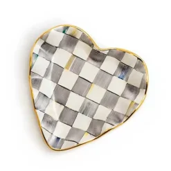 MacKenzie-Childs Sterling Check Fluted Heart Plate< Fall Entertaining|Bar Entertaining