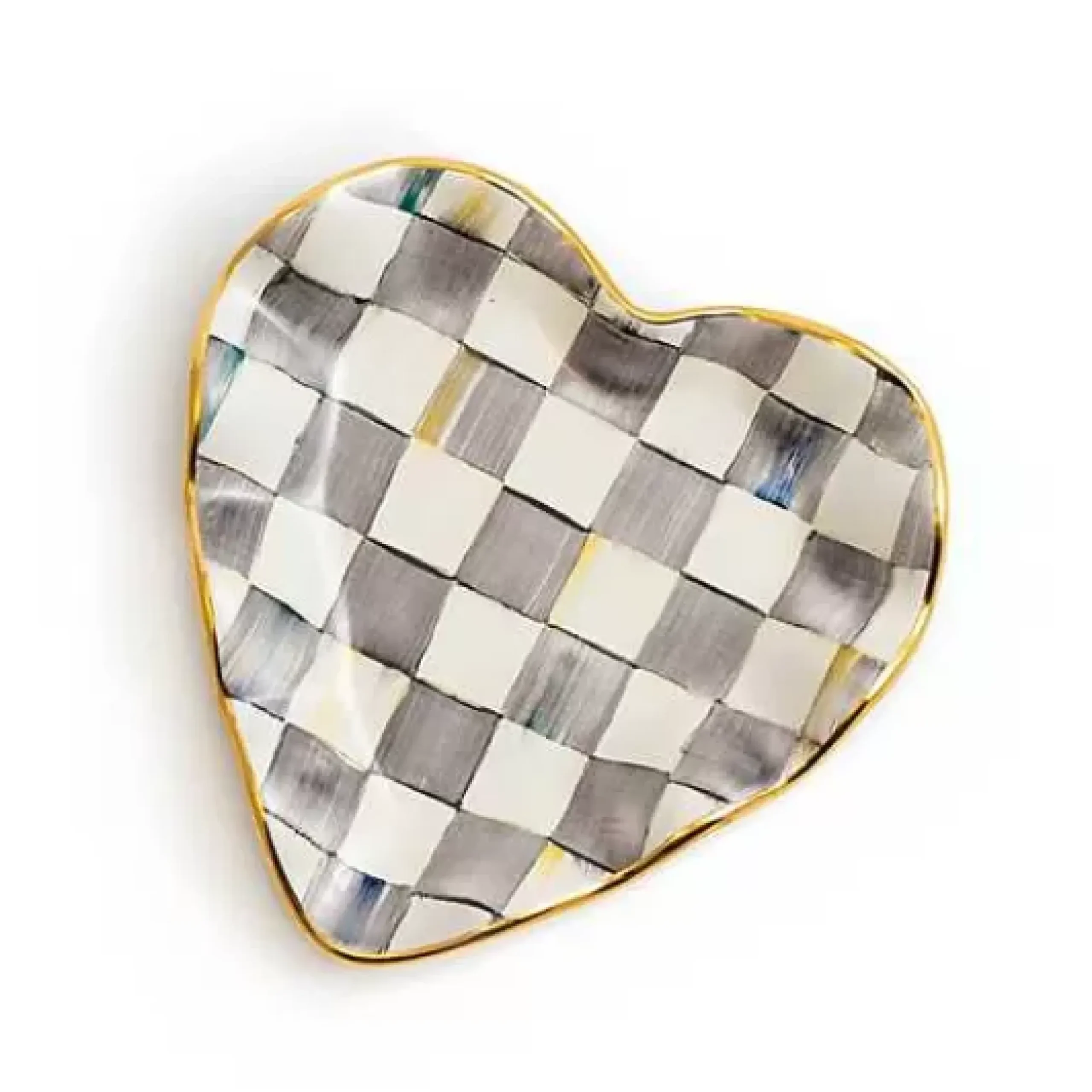 MacKenzie-Childs Sterling Check Fluted Heart Plate< Fall Entertaining|Bar Entertaining