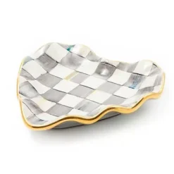MacKenzie-Childs Sterling Check Fluted Heart Plate< Fall Entertaining|Bar Entertaining