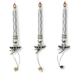 MacKenzie-Childs Sterling Check Glass Candle Clips, Set of 3< Decor Sets|Room Accents