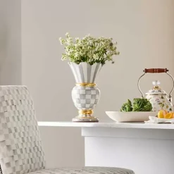 MacKenzie-Childs Sterling Check Great Vase< Room Accents