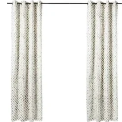 MacKenzie-Childs Sterling Check Grommet Top Curtain Panel< Room Accents