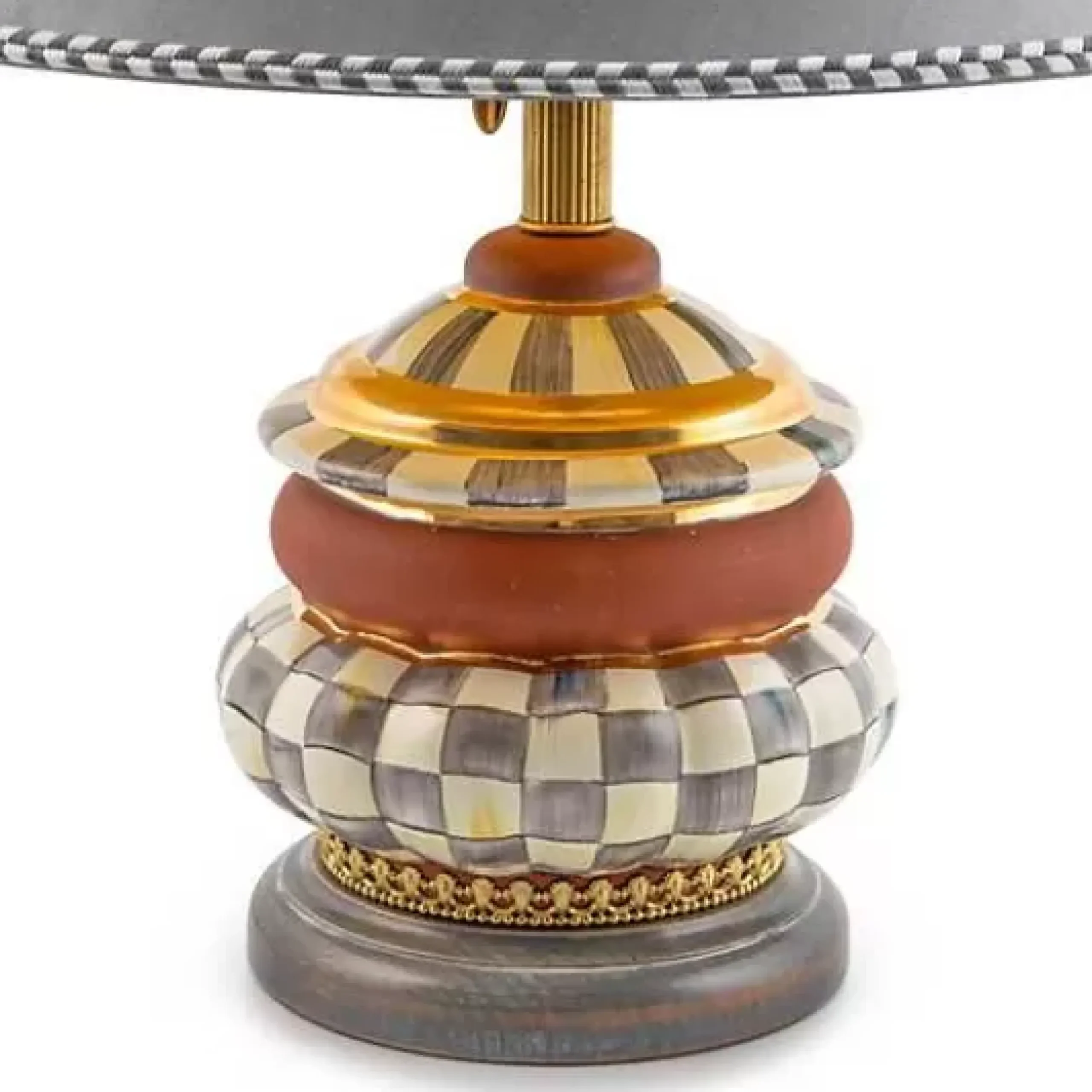 MacKenzie-Childs Sterling Check Groovy Table Lamp< Lighting