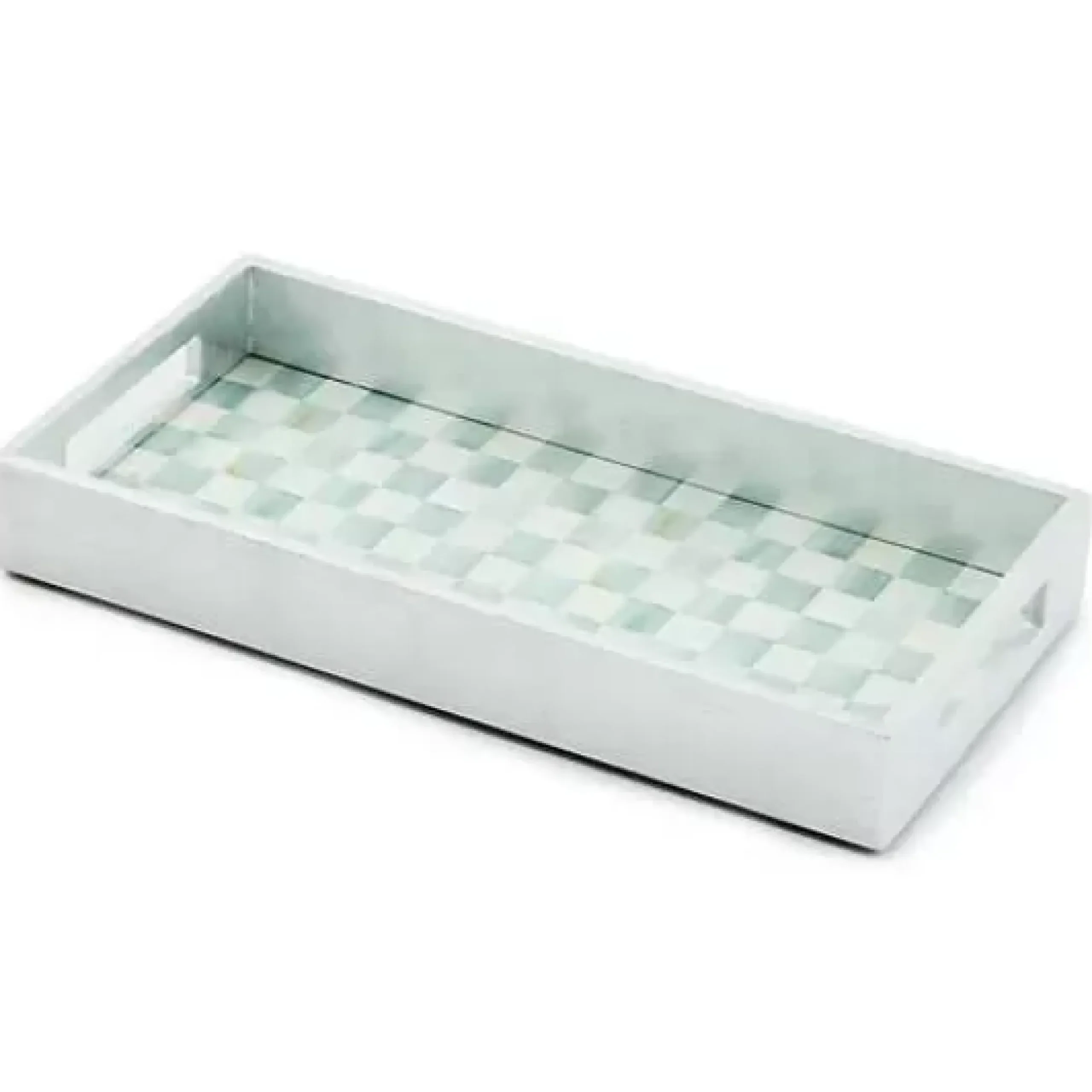 MacKenzie-Childs Sterling Check Lacquer Vanity Tray< Room Accents